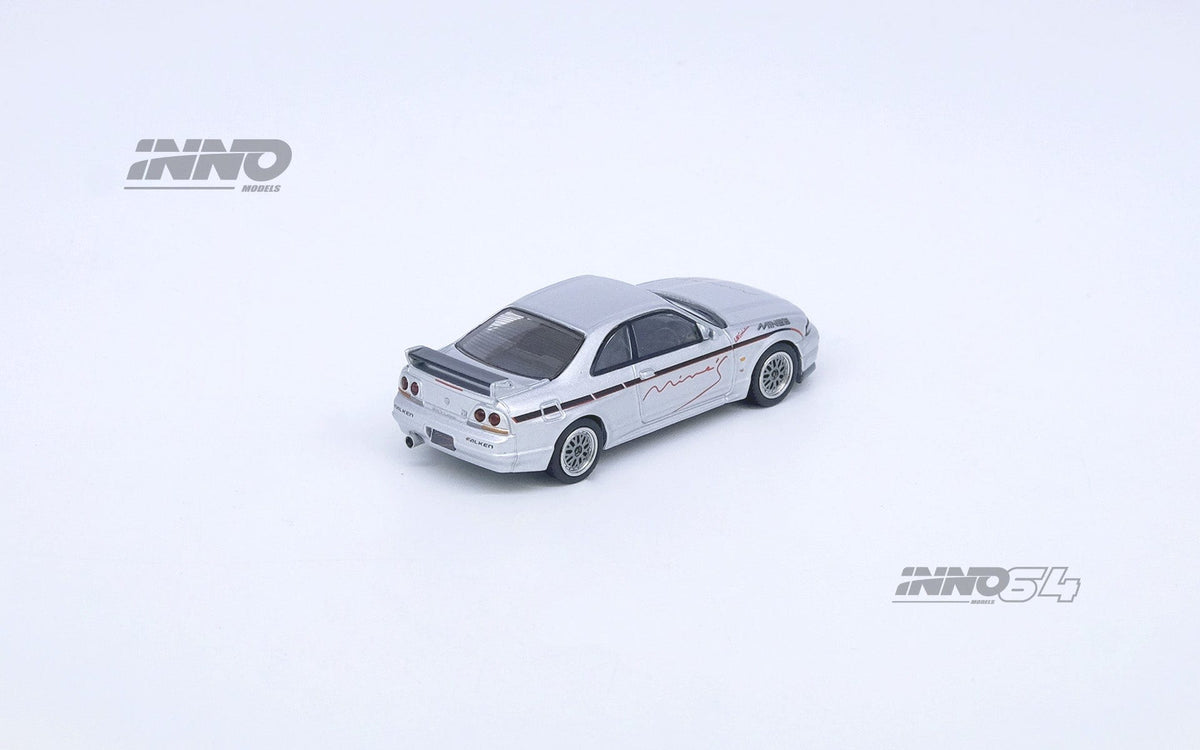 Nissan Skyline GT-R R33 Tuned by Mine's Silver Inno64 1/64 scale