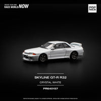 Nissan Skyline GTR R-32 Crystal White Pop Race 1/64