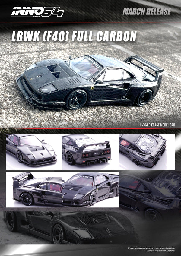 Ferrari F40 LBWK Full Carbon Inno64 1/64 scale