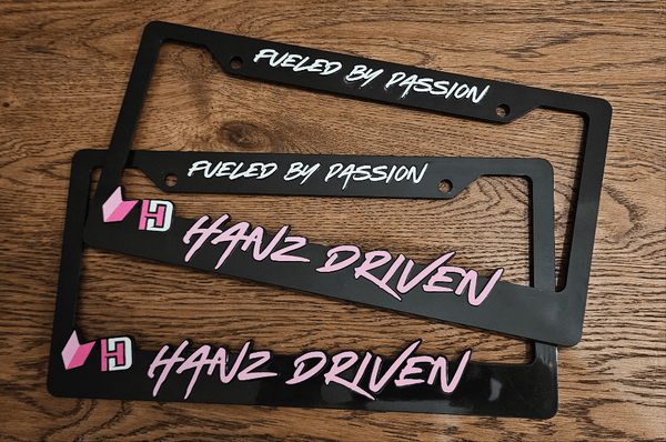 Hanz Driven License Plate Frame Pink
