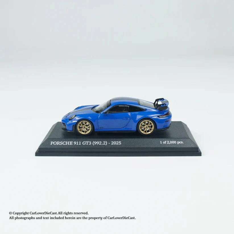 Porsche 911 992.2 GT3 2025 Blue Weissach Package Minichamps 1:64