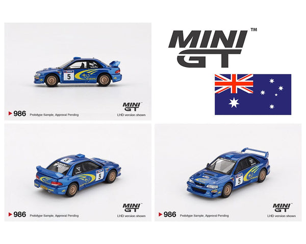 Subaru Impreza WRC99 – #5, Richard Burns / Robert Reid – Winner, 1999 Rally Australia – Australia Exclusive Mini GT 1:64