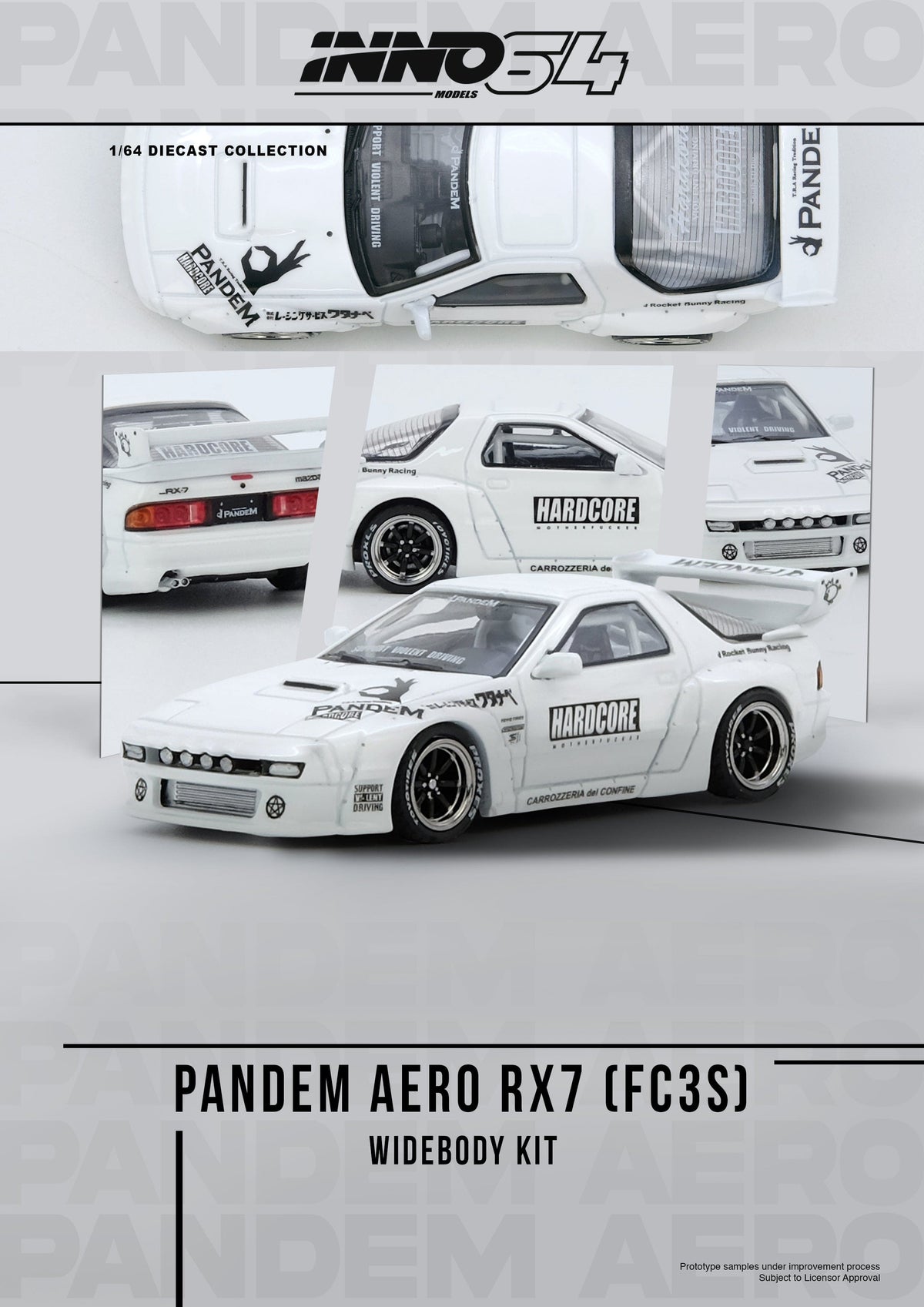 Mazda RX7 FC3S Pandem Aero Wideboy Kit Inno64 1/64 scale