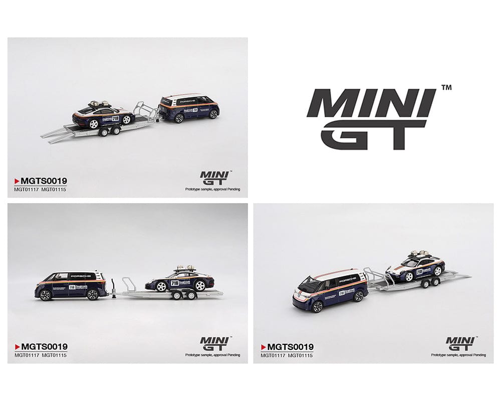 Porsche 911 Dakar #718 / Volkswagen ID. Buzz Porsche Centrum Gelderland Roughroads Set Mini GT 1/64