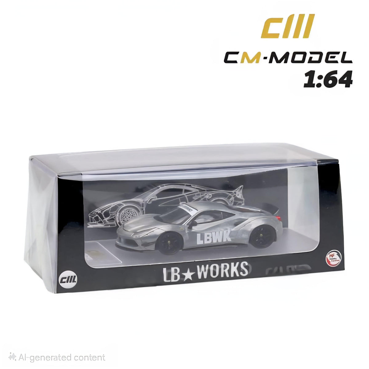 Chase Ferrari F488 Liberty Walk Wide Body Indoensia Exclusive Matted Black CM Model 1/64 scale