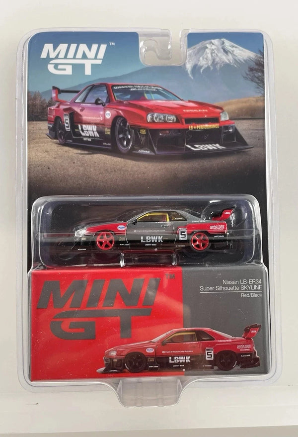 Chase Nissan LB ER34  Super Silhouette Skyline Mini GT Diecast 1/64