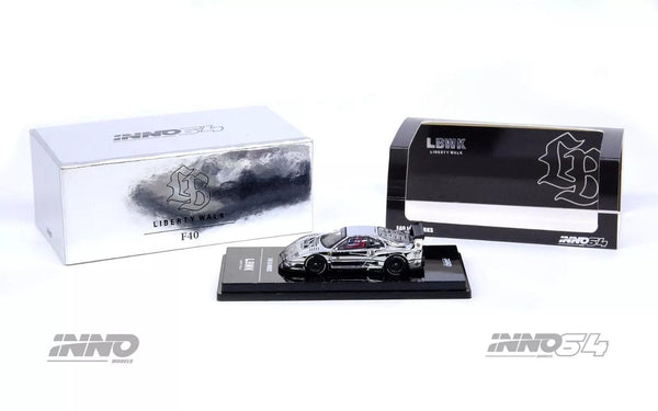 Ferrari F40 Liberty Walk Chrome Hobby Expo Beijing 2024 Special Edition Inno64 1/64 scale