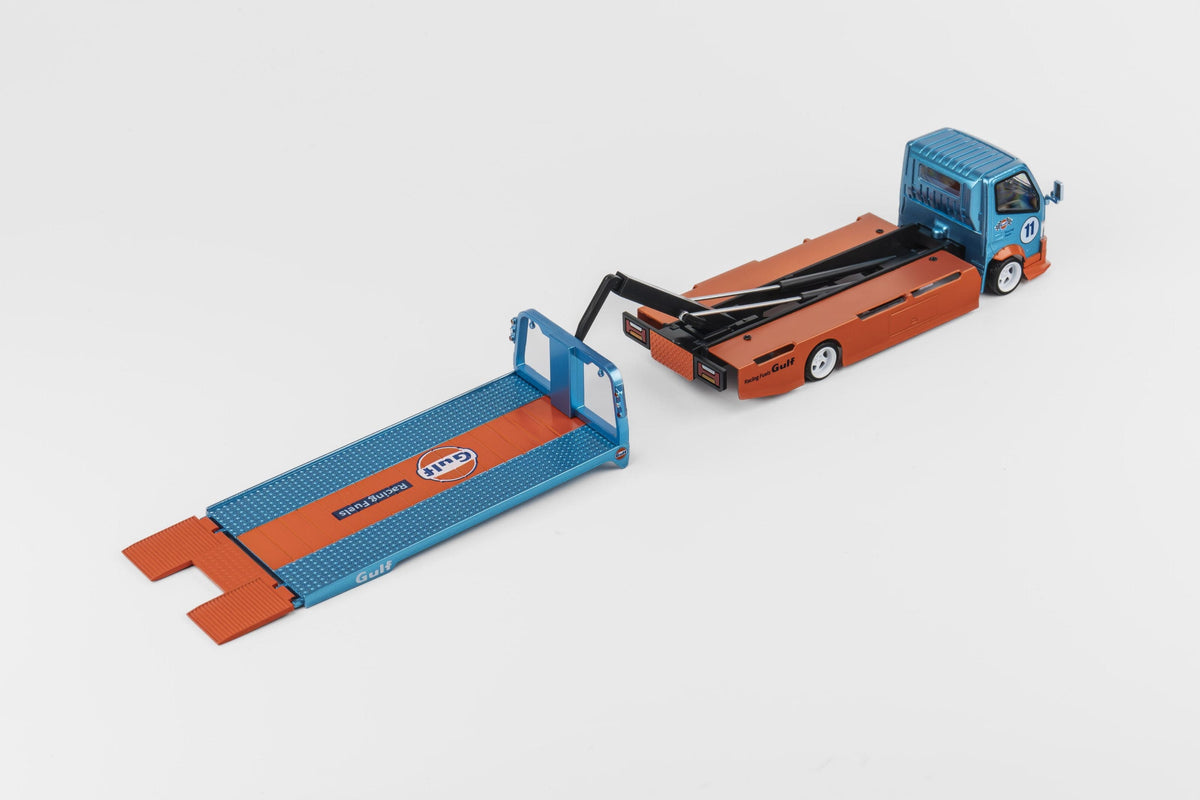 Custom Flatbed Tow Truck Gulf Micro Turbo 1/64 scale diecast