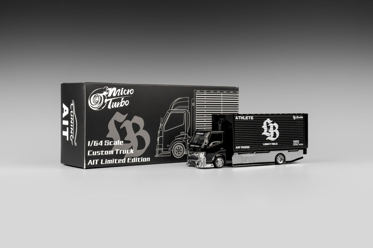 (pre-order) Custom Box Truck Silhouette Liberty Walk Black Micro Turbo 1/64 scale