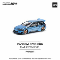 Pandem Honda Civic EG6 Blue Chrome Pop Race 1/64