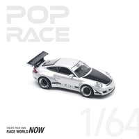 Porsche 997 RWB Silver 1/64 scale Pop Race