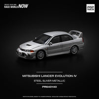 (Pre-order) Mitsubishi Lancer Evolution IV Steel Silver Pop Race 1/64 scale