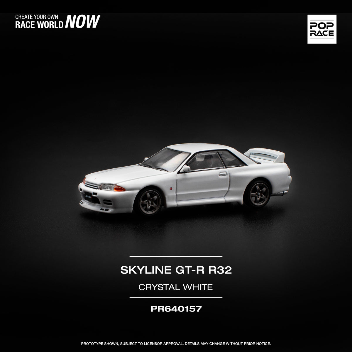 Nissan Skyline GTR R-32 Crystal White Pop Race 1/64