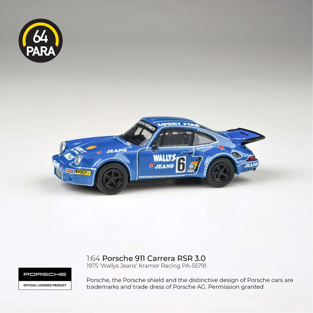 1974 Porsche 911 3.0 RSR Wally’s Jeans Para64 1:64 scale