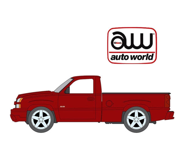 2005 Chevrolet Silverado SS Custom Single Cab Version B – Candy Apple Red Metallic Auto World 1/64 scale