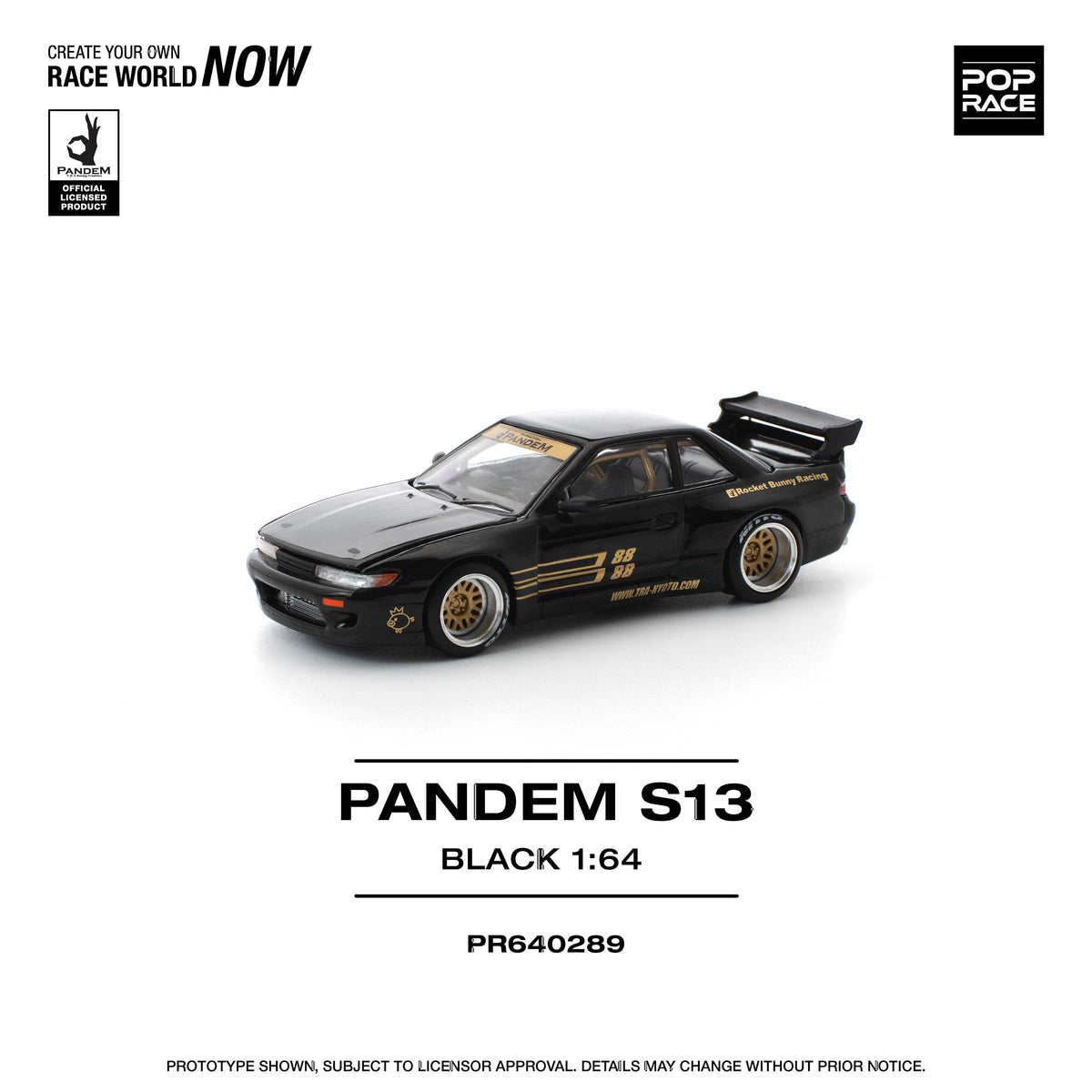 Pandem Silvia S13 Black 1/64 Pop Race
