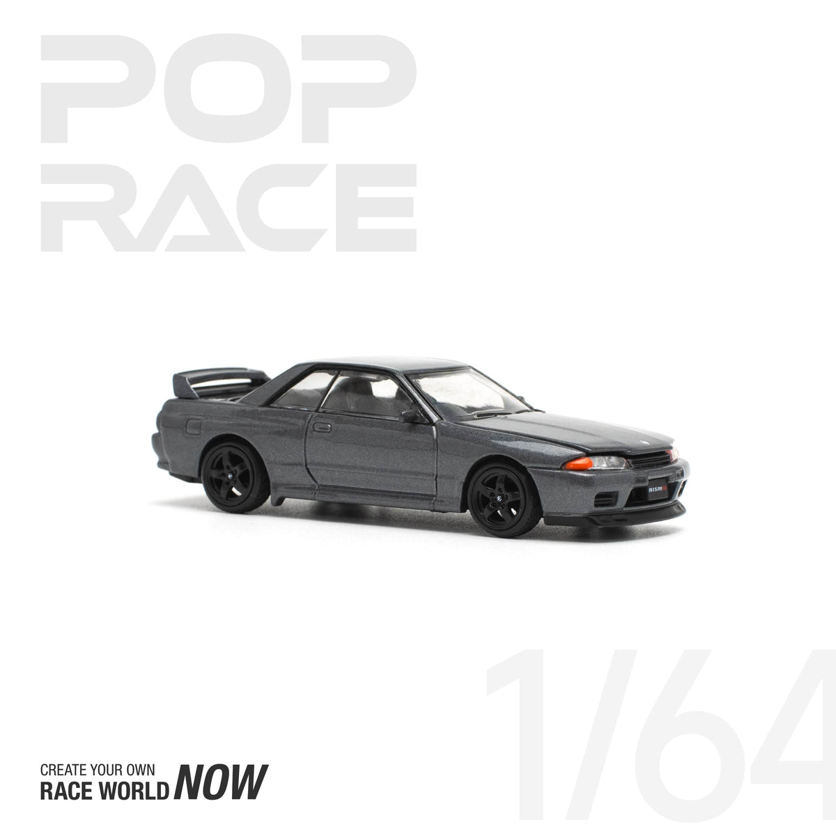 Nissan Skyline GTR R-32 Gun Metal Grey Pop Race 1/64