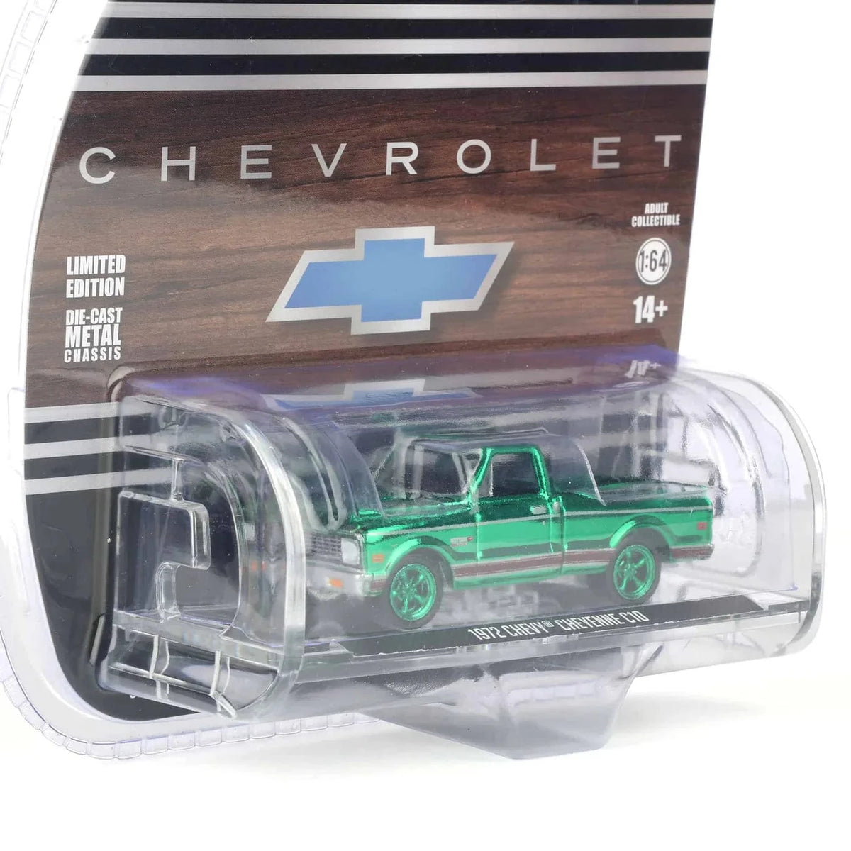 Chase 1972 Chevrolet Cheyenne C10 Short Bed Black Greenlight Hobby Exclusive 1:64 Green Machine