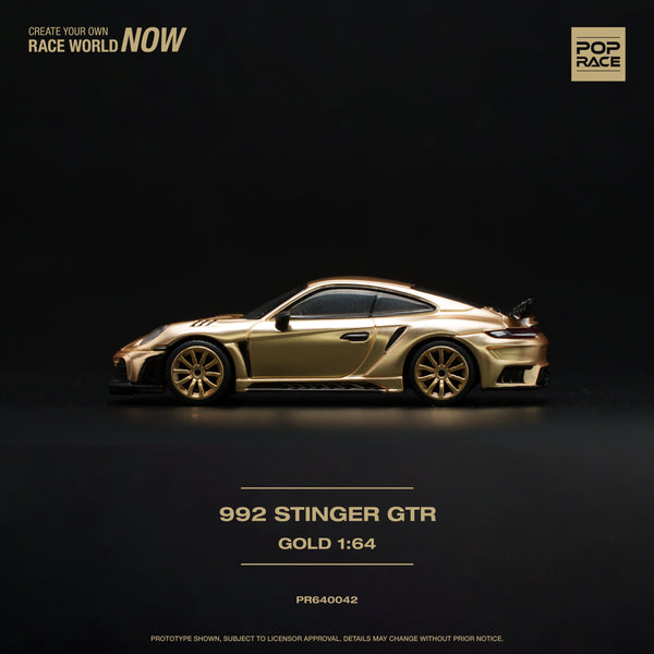 Porsche 992 Stinger Gold Pop Race 1/64 scale