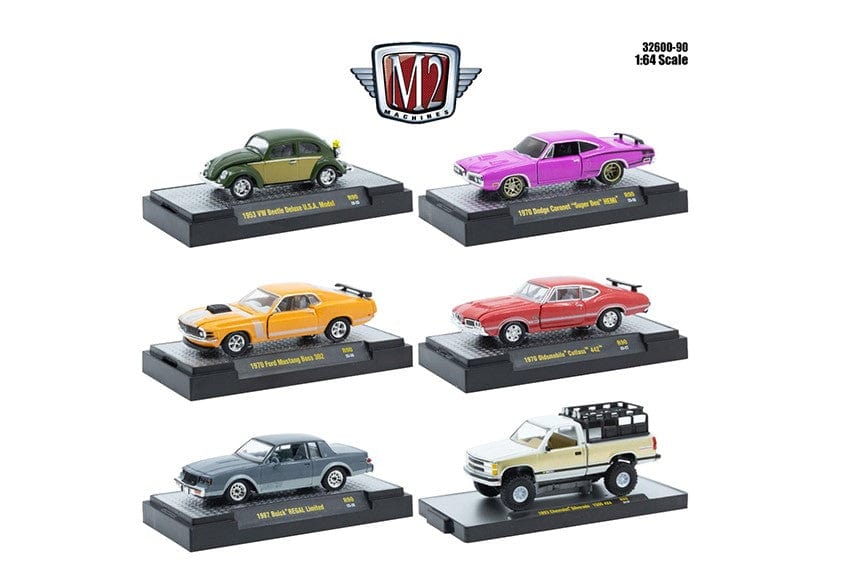 M2 Machines 1:64 Detroit-Muscle Release 90 Assortment 6x car set