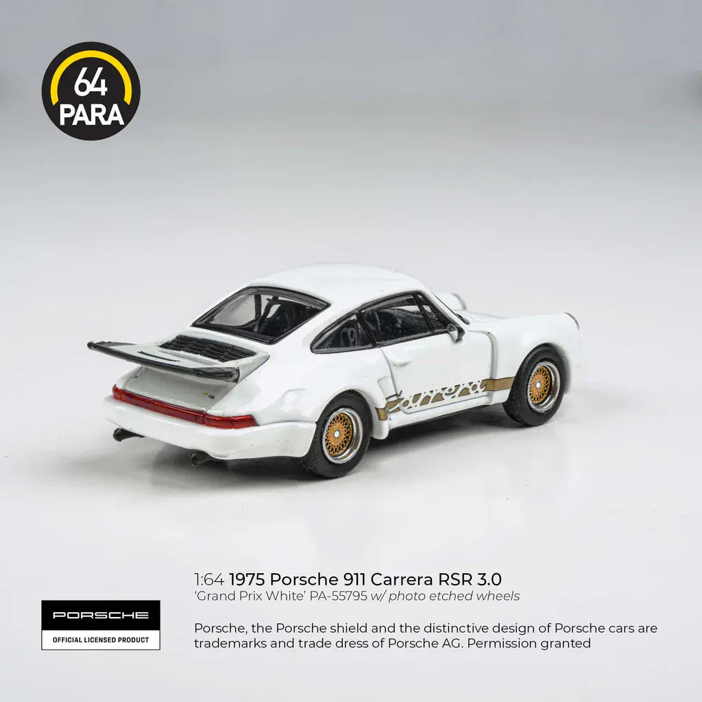 1974 Porsche 911 Carrera RSR 3.0 Grand Prix White Para64 1:64 scale