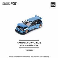 Pandem Honda Civic EG6 Blue Chrome Pop Race 1/64