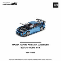 Mazda RX-7 (FD3S) RE-AMEMIYA WIDEBODY BLUE Chrome 1/64 Pop Race