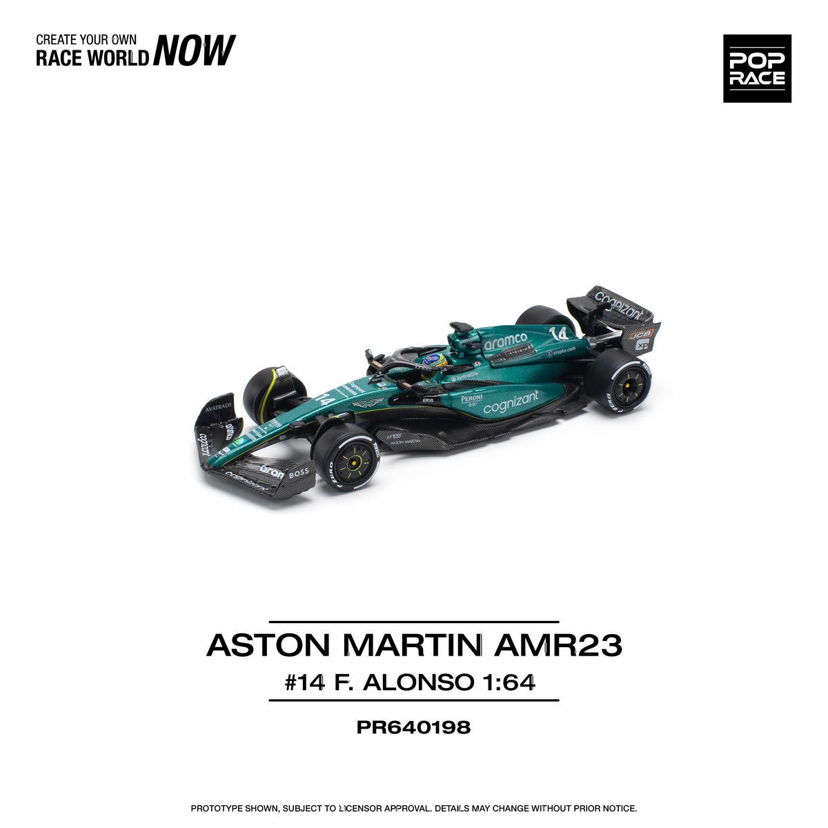 Aston Martin AMR23 F1 Fernando Alonso Pop Race 1/64 