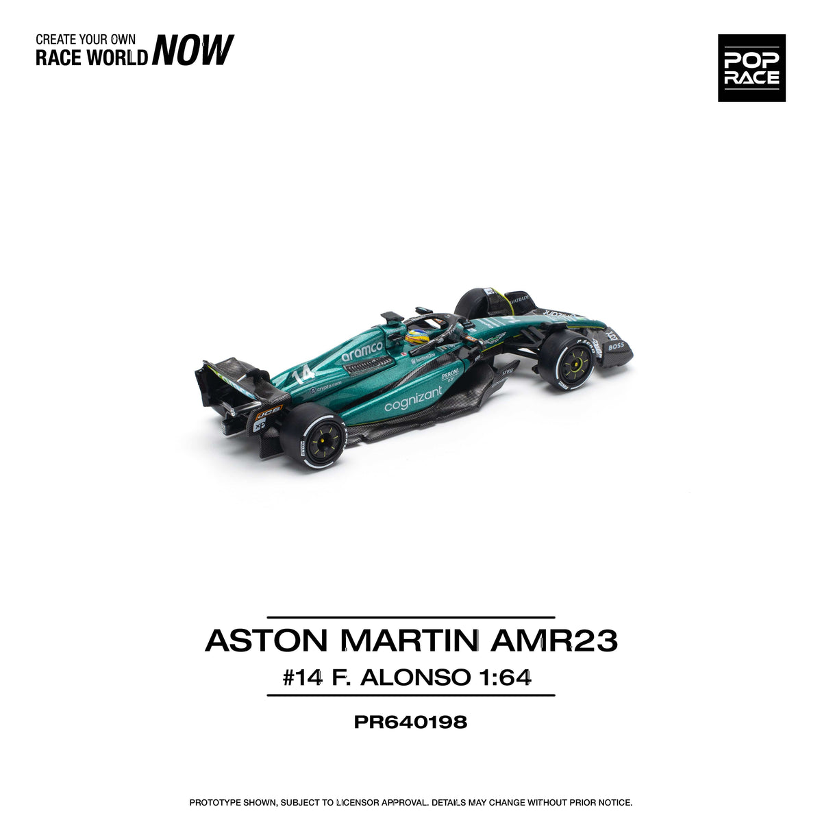 Aston Martin AMR23 F1 Fernando Alonso Pop Race 1/64