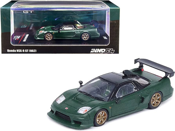 Honda NSX-R GT NA2 Matt Green with extra wheels Inno64 1/64 scale IN64-NSXGT-MGR