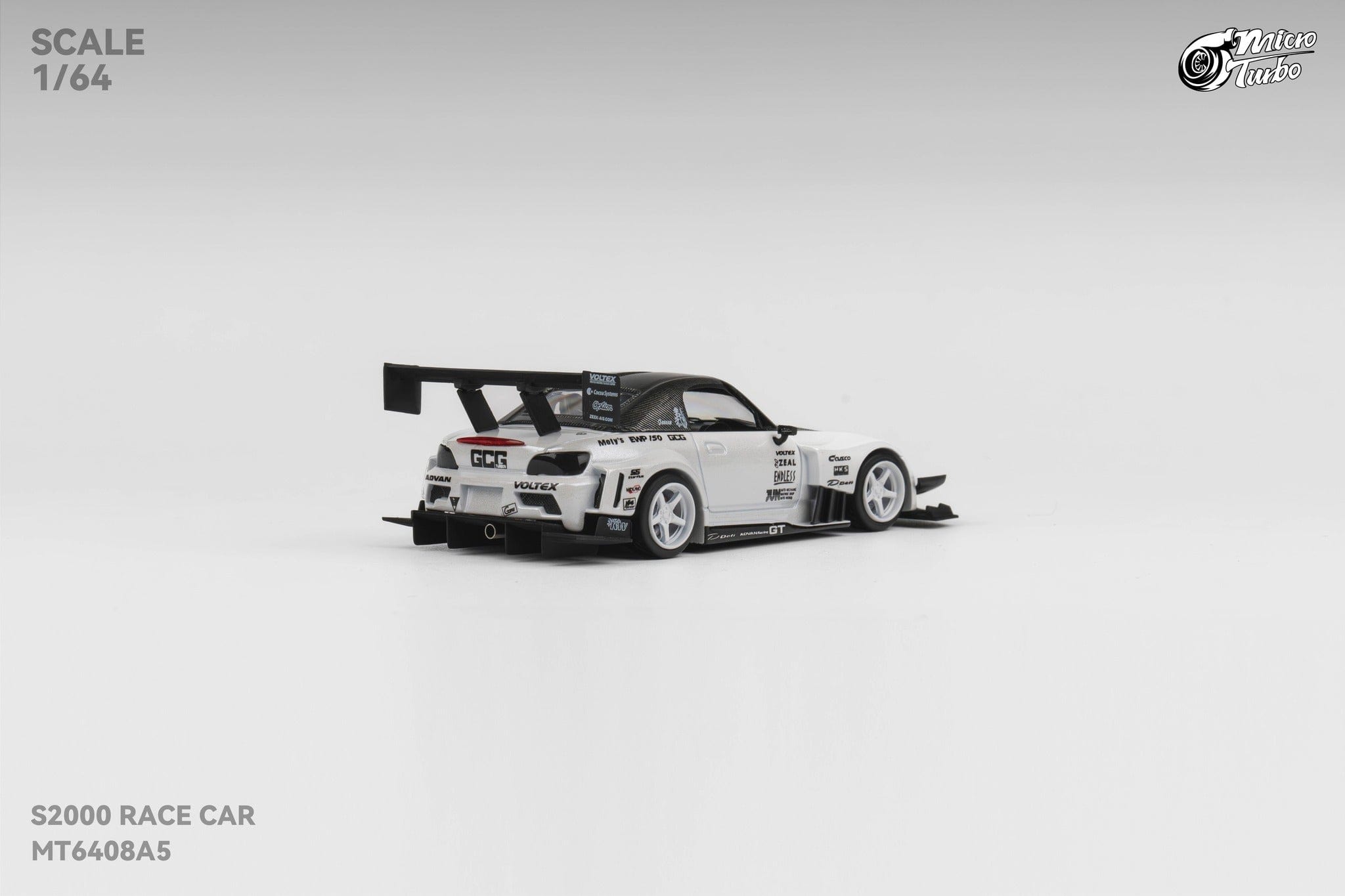 Micro Turbo 1/64 ホンダ S2000 レースカー ホワイト Micro Turbo 1:64 S2000 Race Car White Diecast Model car | eBay