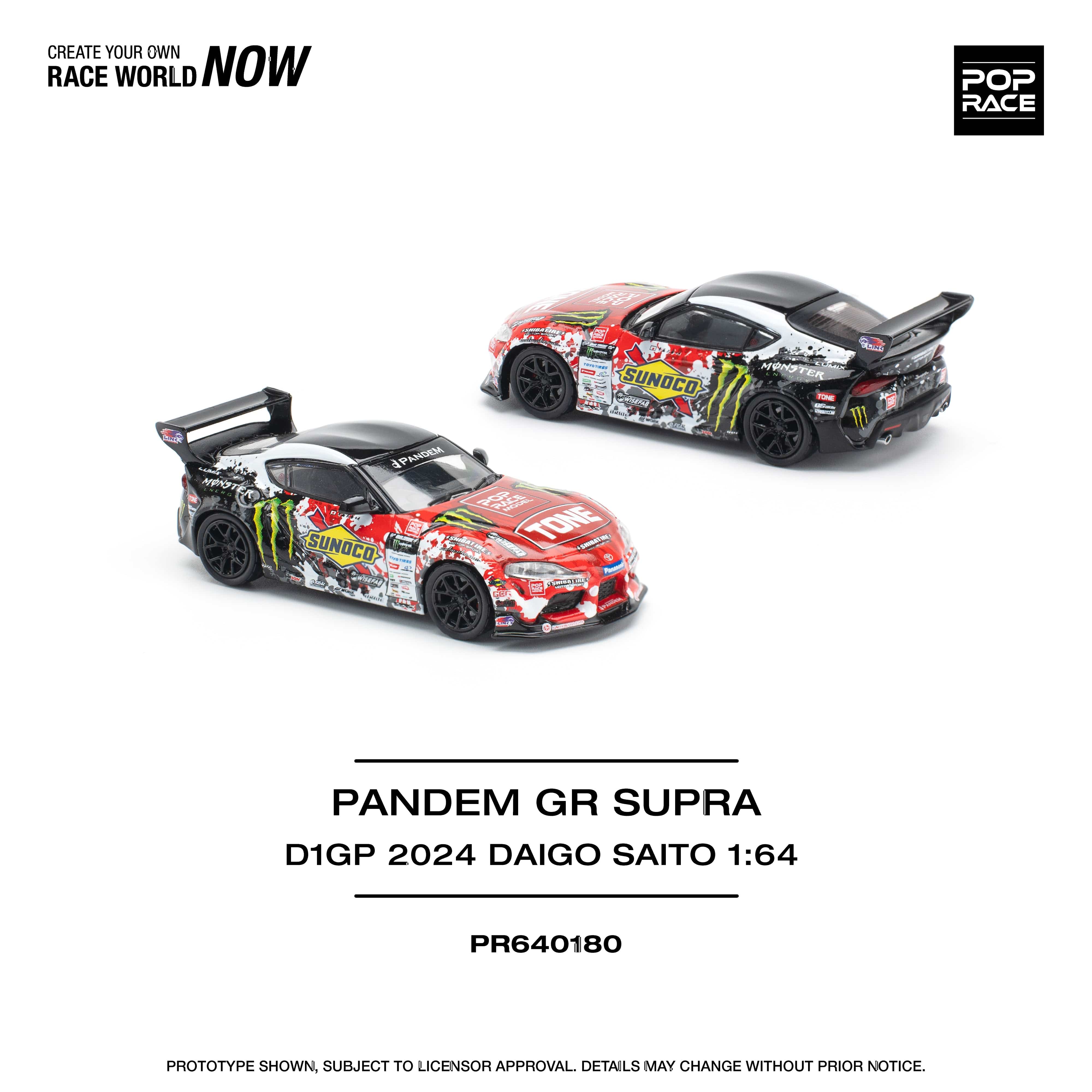 POP RACE 1/64 PANDEM GR SUPRA 2台 1:64 Pop Race Pandem Rocket Bunny Toyota GR Supra Tokyo Auto