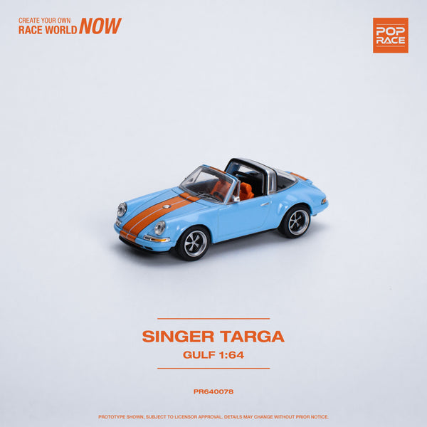 Porsche Singer Targa 964 Gulf 1/64 scale Pop Race diecast miniature car