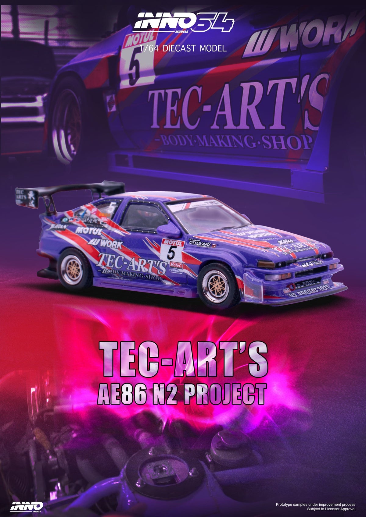 TOYOTA Sprinter Trueno AE86 N2 Project by Tec-Art's Inno64 1/64 scale