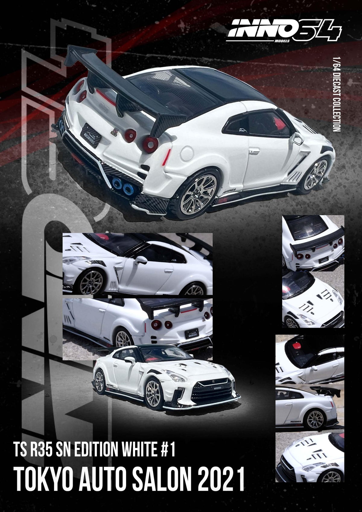 Nissan Skyline GT-R R35 Top Secret Tokyo Auto Salon 2021 Inno64 1/64 scale (pre-order)