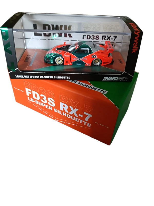 Chrome Chase Mazda RX7 LBWK FD3S Liberty Walk Super Silhouette MDX Malaysia Diecast Expo 2024 Special Edition Inno64 1/64 scale chase