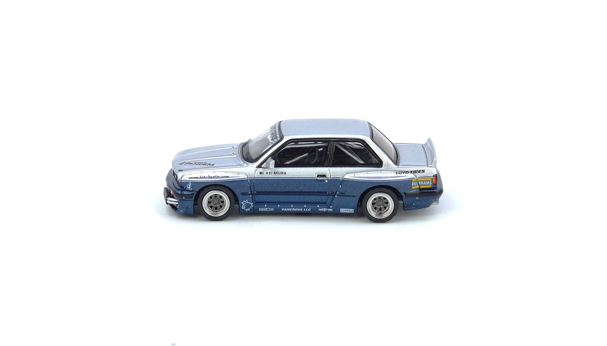 BMW E30 M3 Silver Blue Inno64  1/64 scale