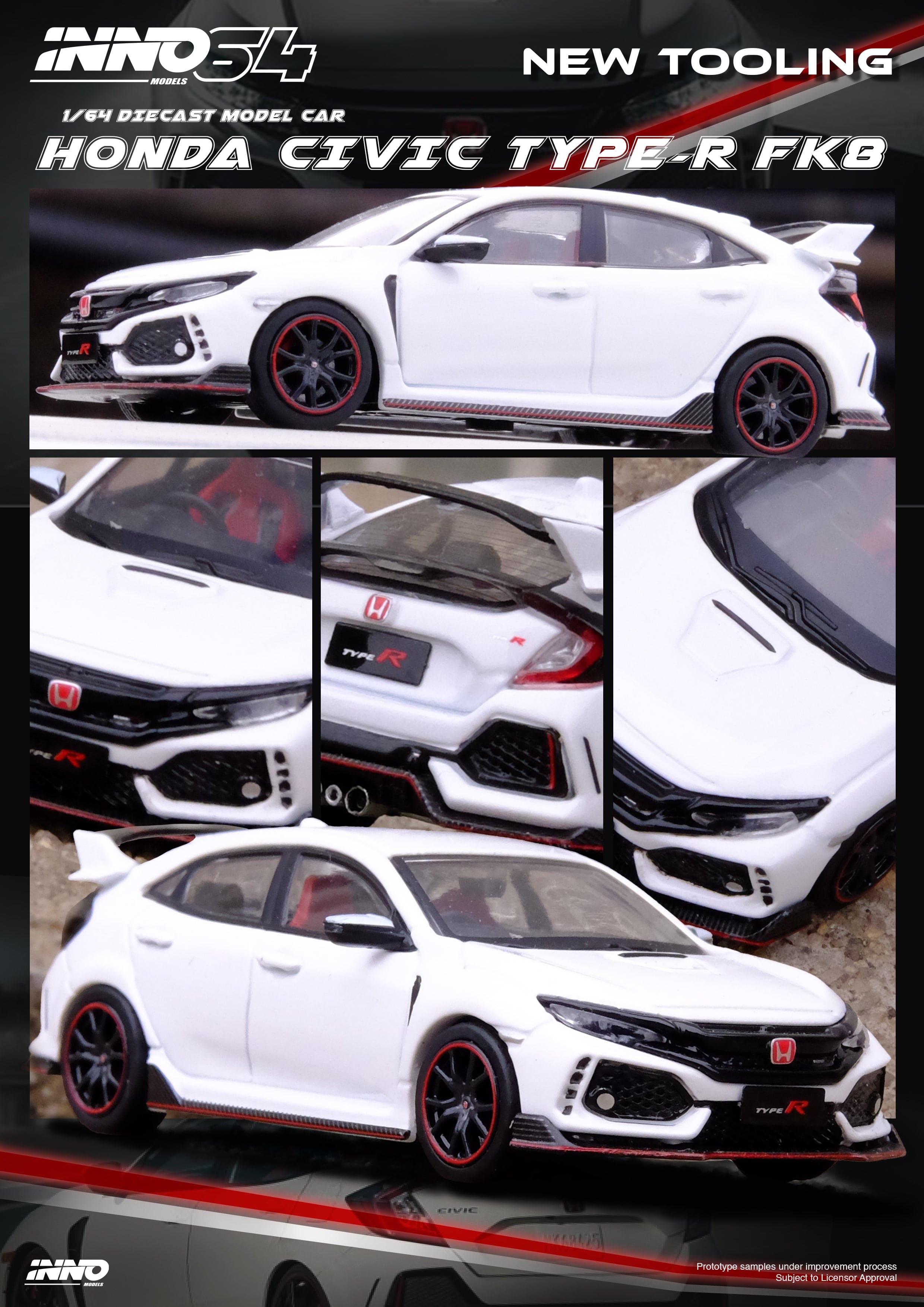 Honda Civic Type R FK8 White Inno64 1/64 scale – Hanz Driven