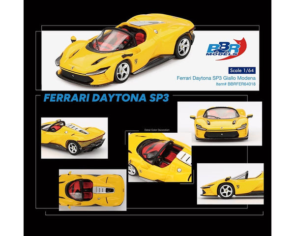 Ferrari Daytona SP3 Giallo Modena Limited Edition BBR Models 1/64