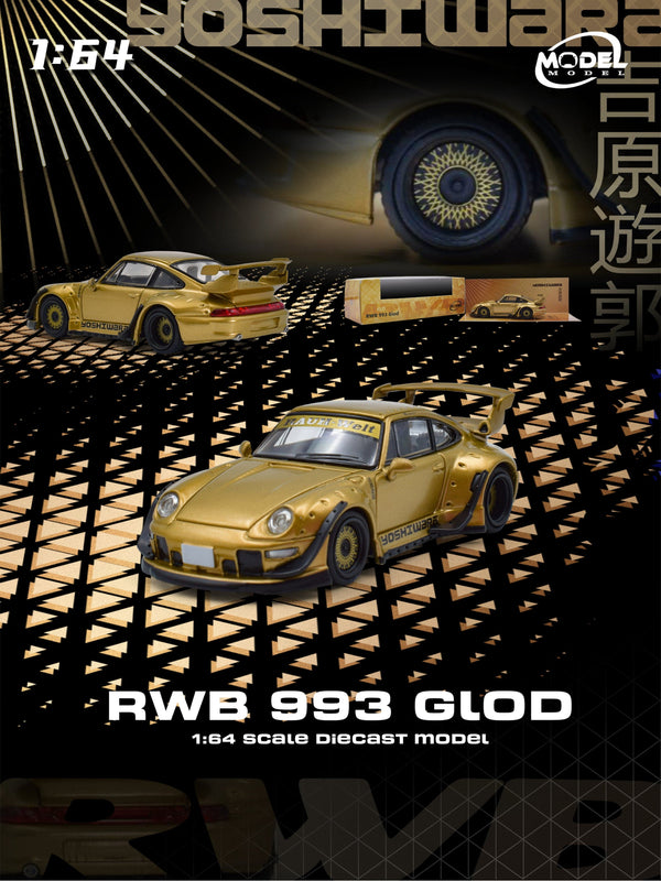 Porsche 911 993 RWB Gold ModelModel 1:64