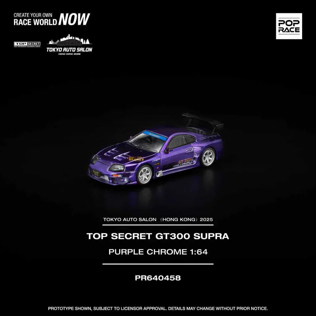 Top Secret GT300 Supra Purple Chrome TASHK 2025 Exclusive Model Pop Race 1:64