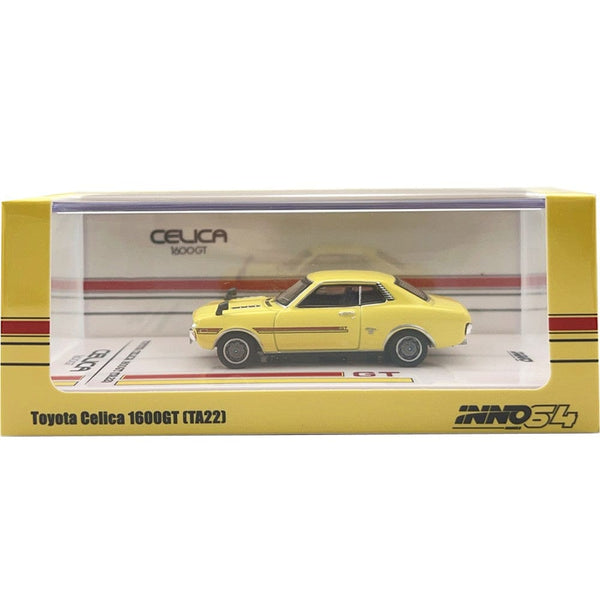 Toyota Celica 1600GT TA22 Yellow Inno64 1/64 scale
