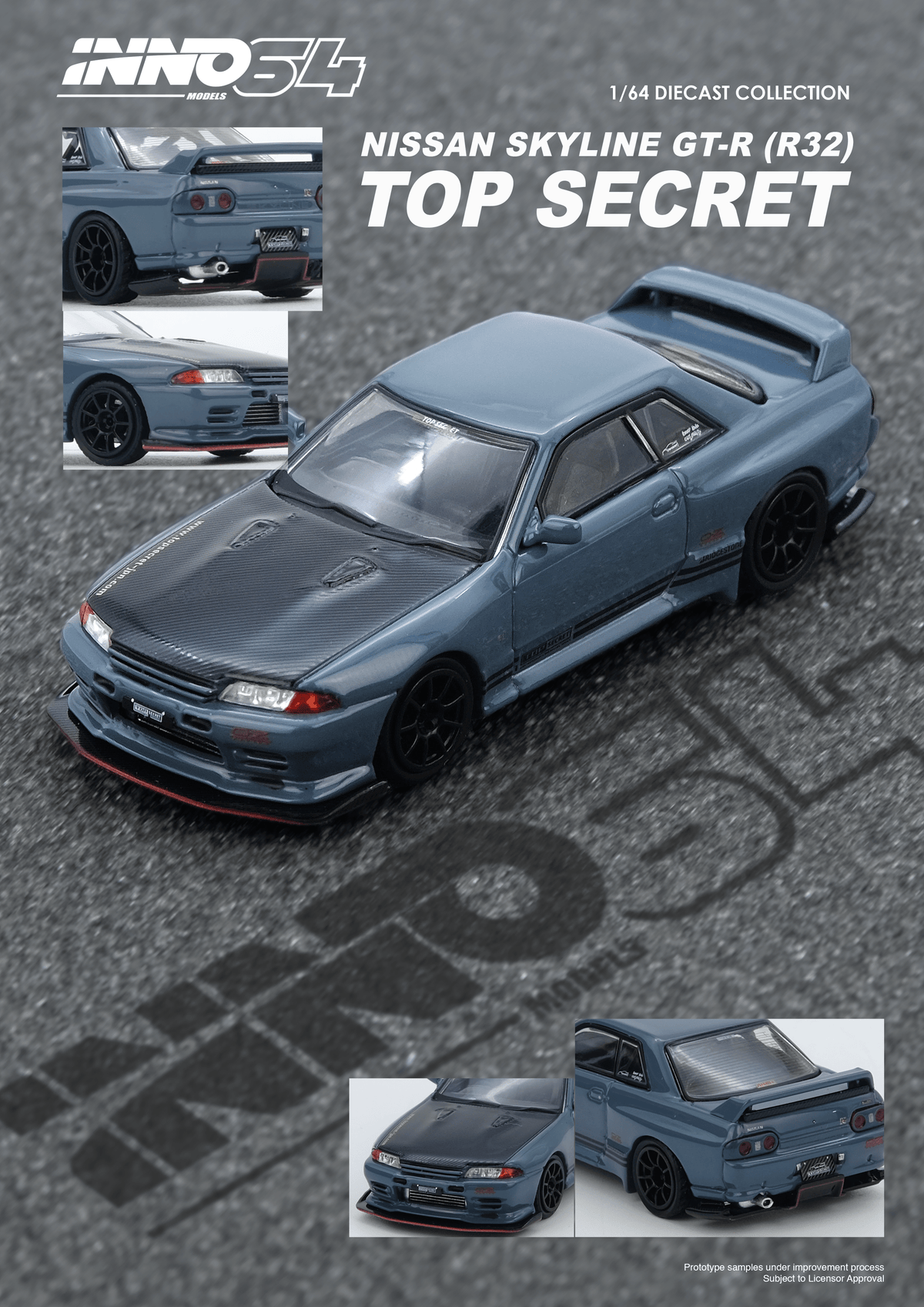 Top Secret R32 GT-R Stealth Grey Inno64