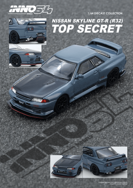 INNO64 TOP SECRET TASKL 限定リミテッド1/64 VR32 Top Secret R32 GT-R Stealth Grey Inno64 – Hanz Driven