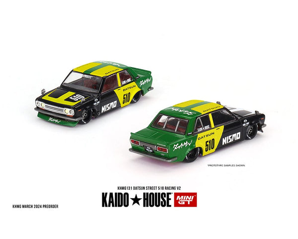 Datsun 510 Street V2 Black Yellow Nismo Kaido House Mini GT 1/64