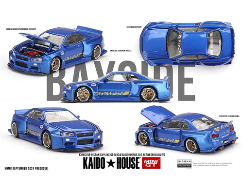 安い Skyline Nissan House Kaido GT-R 1 Blue Aero V2 Shinjuku R34 ミニカー