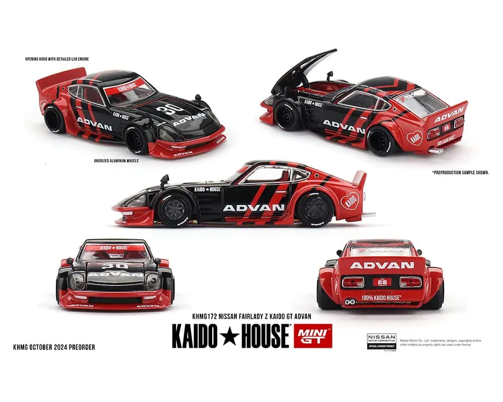 Kaido House x Mini GT 1:64 Nissan Fairlady Z Kaido GT ADVAN – Black 1:64