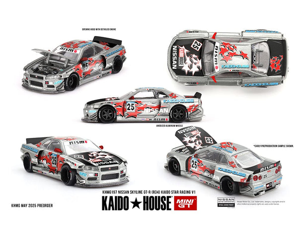 Pre-order) Nissan Skyline GT-R R34 Kaido Star Racing V1 Silver