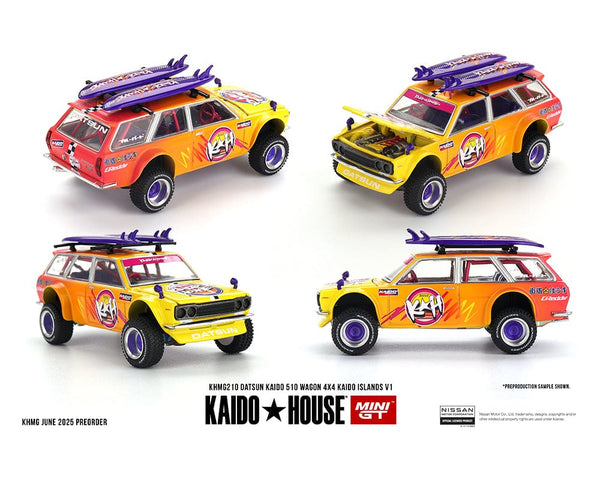 Datsun KAIDO 510 Wagon 4×4 Kaido ISLANDS V1 Orange Kaido House Mini GT 1/64