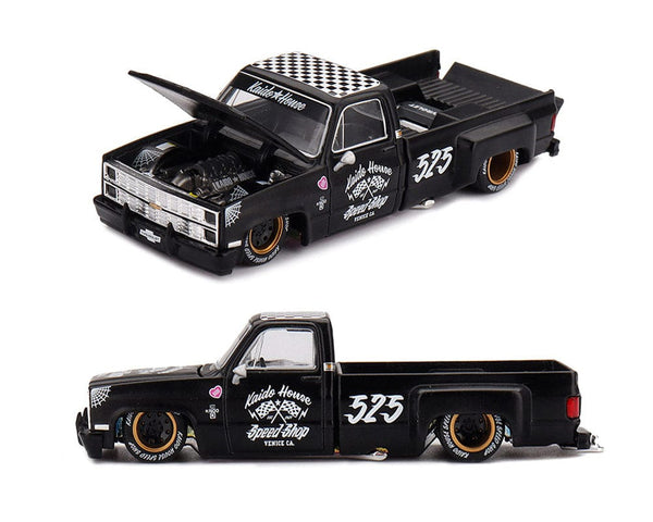 Chevrolet Silverado Dually Hot Rod V1 – Flat Black Kaido House Mini GT 1/64 scale